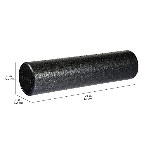 High Density Foam Roller for Exercise and Recovery, 24 Inches, Black