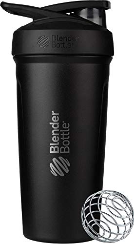 Strada Shaker Cup Insulated Stainless Steel Water Bottle with Wire Whisk, 24-Ounce