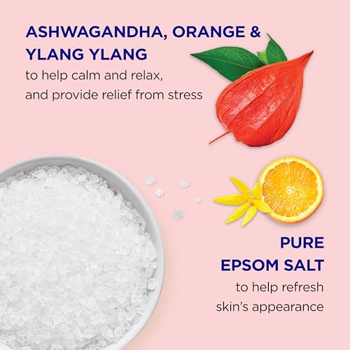 Pure Epsom Magnesium Salt Soak Ashwagandha & Essential Oils, 3 lbs (Pack of 4)