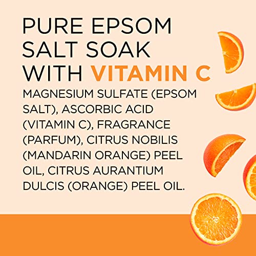 Pure Epsom Magnesium Salt Soak, Glow & Radiance with Vitamin C & Citrus Essential Oils