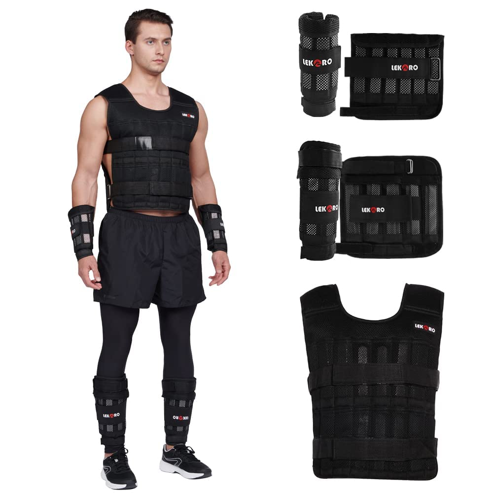 Weighted Vest Set with Arm Weights and Leg Weights, Weight Training Workout Set