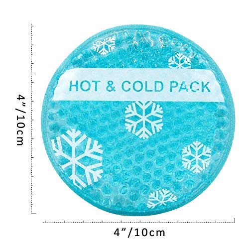 Small Hot Cold 6 Packs, Reusable Round Gel Beads Ice Pack with Cloth Backing