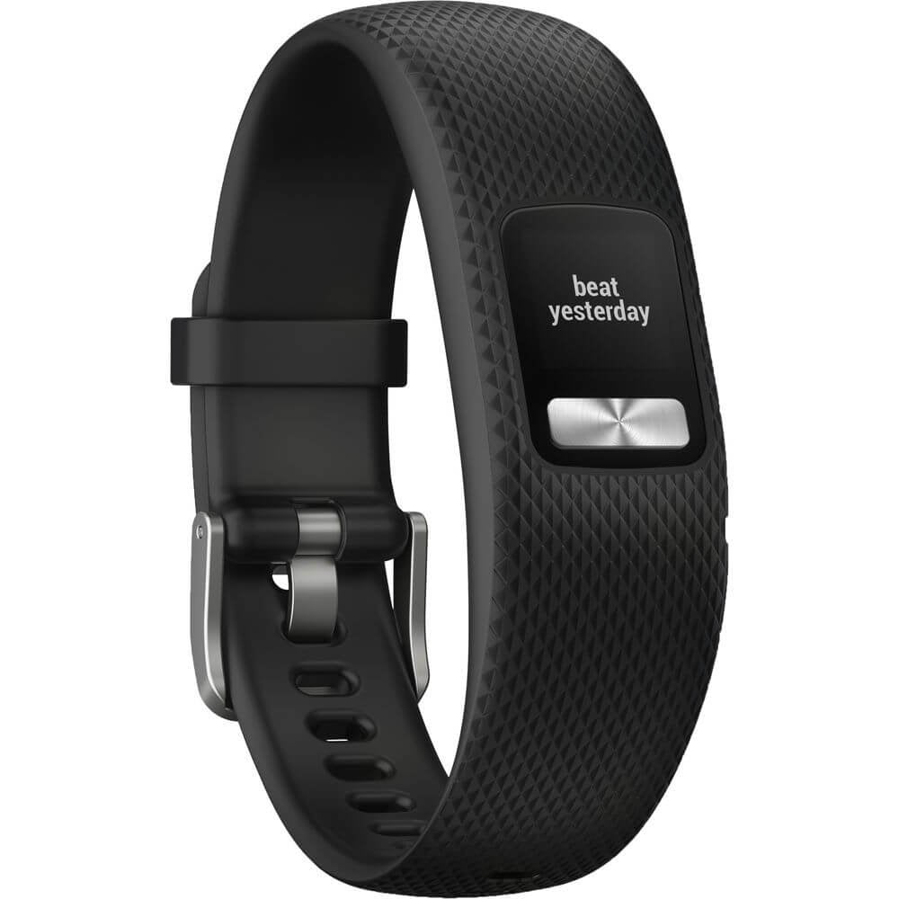 4 activity tracker with 1+ year battery life and color Black. 010-01847-00, 0.61 inches