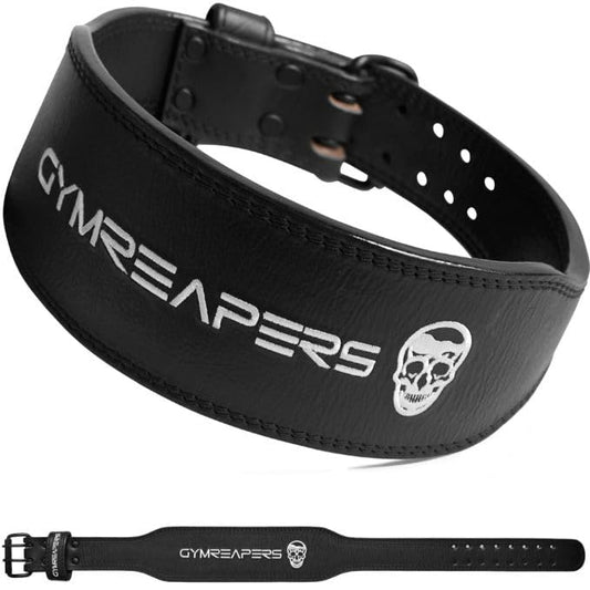 Gymreapers Leather Weightlifting Belt for Bodybuilding, Squatting