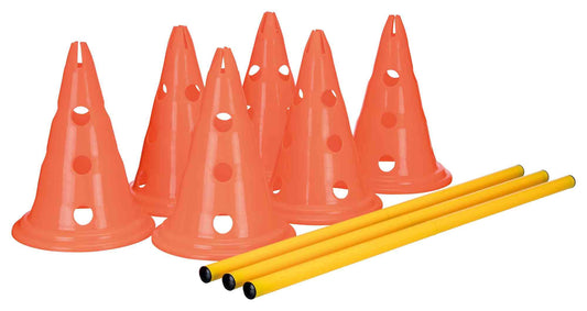 Dog Agility Hurdle Cone Set – Dog Agility Set with Height Adjustable Crossbar