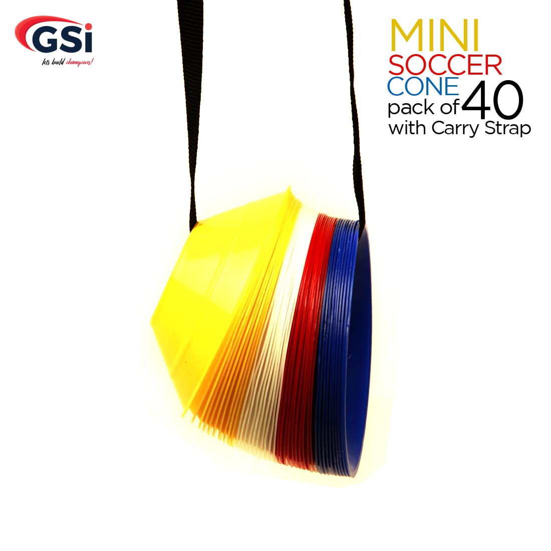 Mini Cones for Sports - 40 Pack - 5Inch Diameter for Better Space Utilization