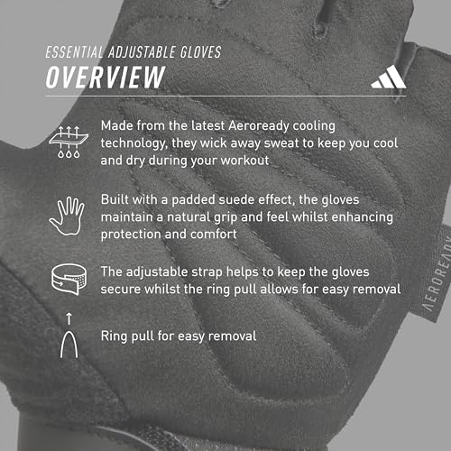 adidas Essential Adjustable Fingerless Gloves for Men and Women