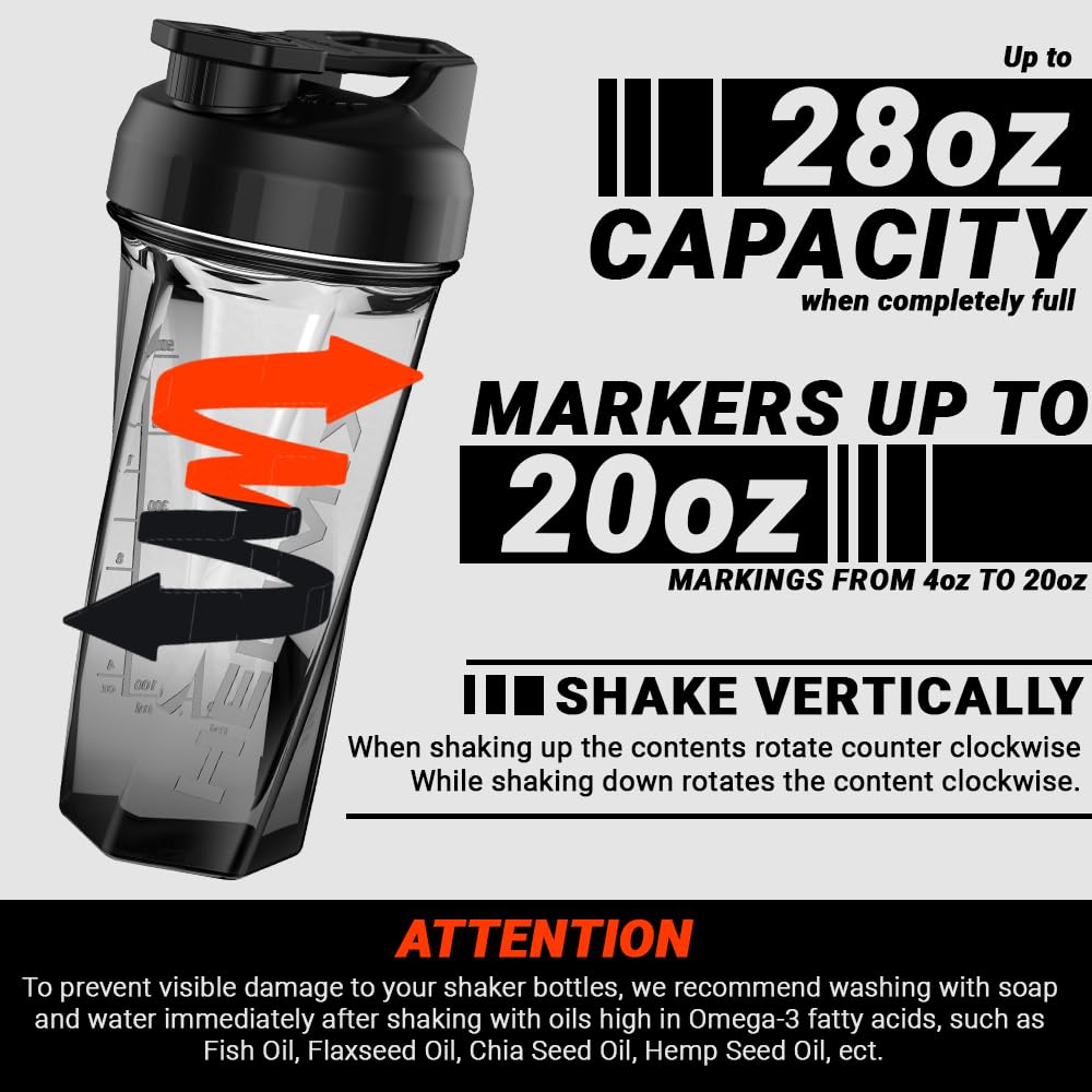 2.0 Vortex Blender Shaker Bottle Holds upto 28oz | No Blending Ball or Whisk