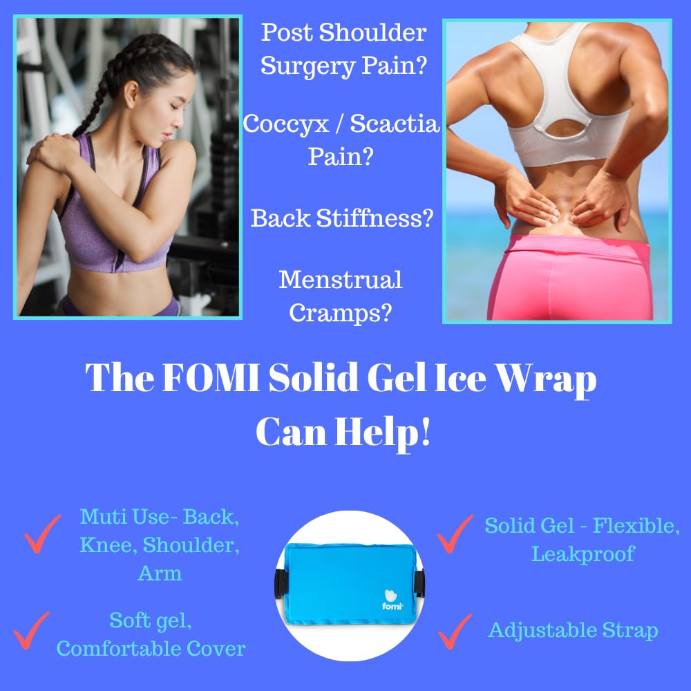 Premium Hot Cold Solid Gel Ice Pack by FOMI Care | Cool Compress for Lower Back