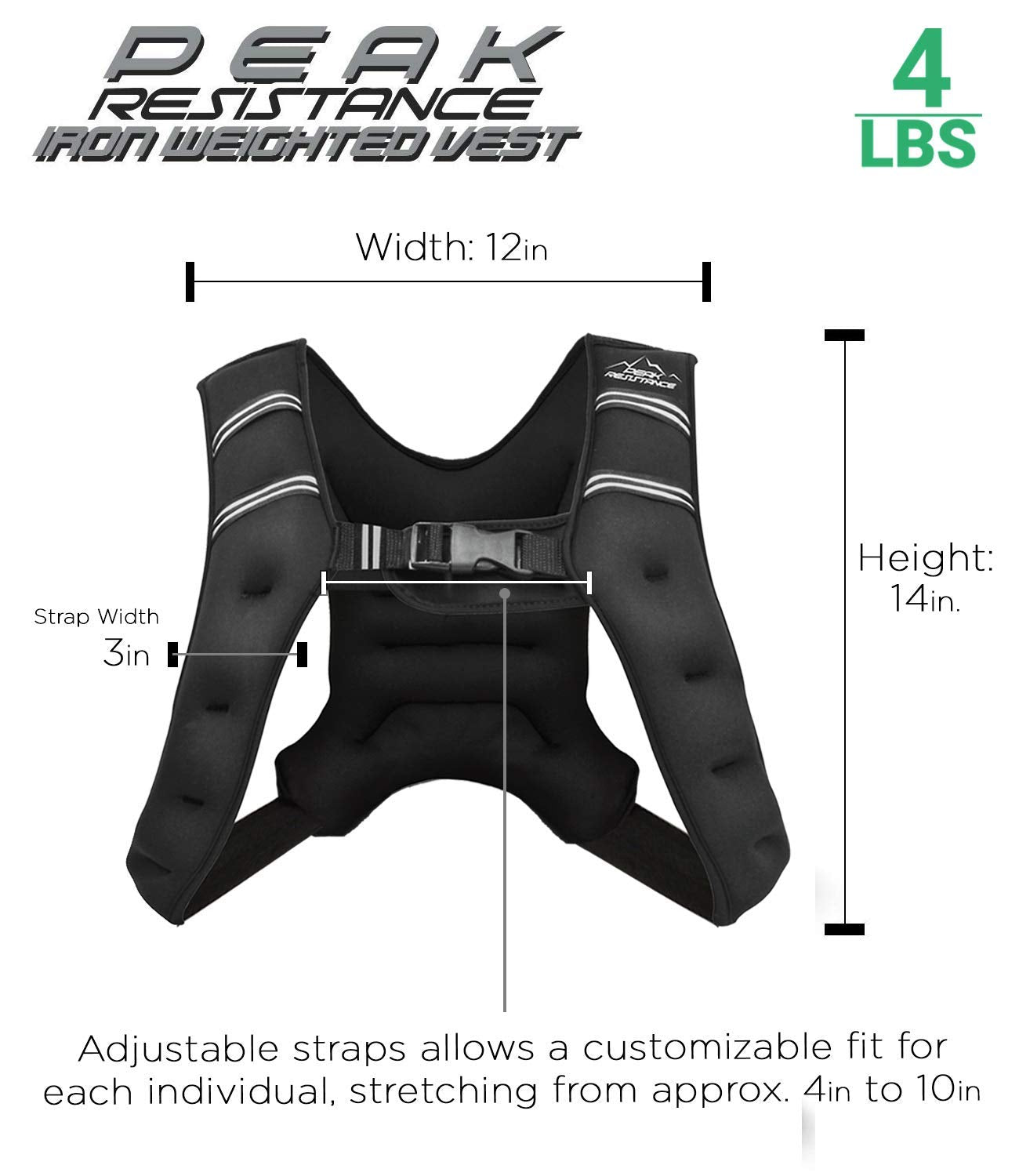 Weighted Vest Workout Equipment, 4lbs/ 6lbs/ 12lbs/ 20lbs/25lbs Body