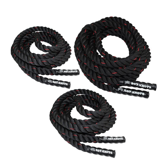 Twisted Battle Rope - Weighted Exercise Rope for Strength Training