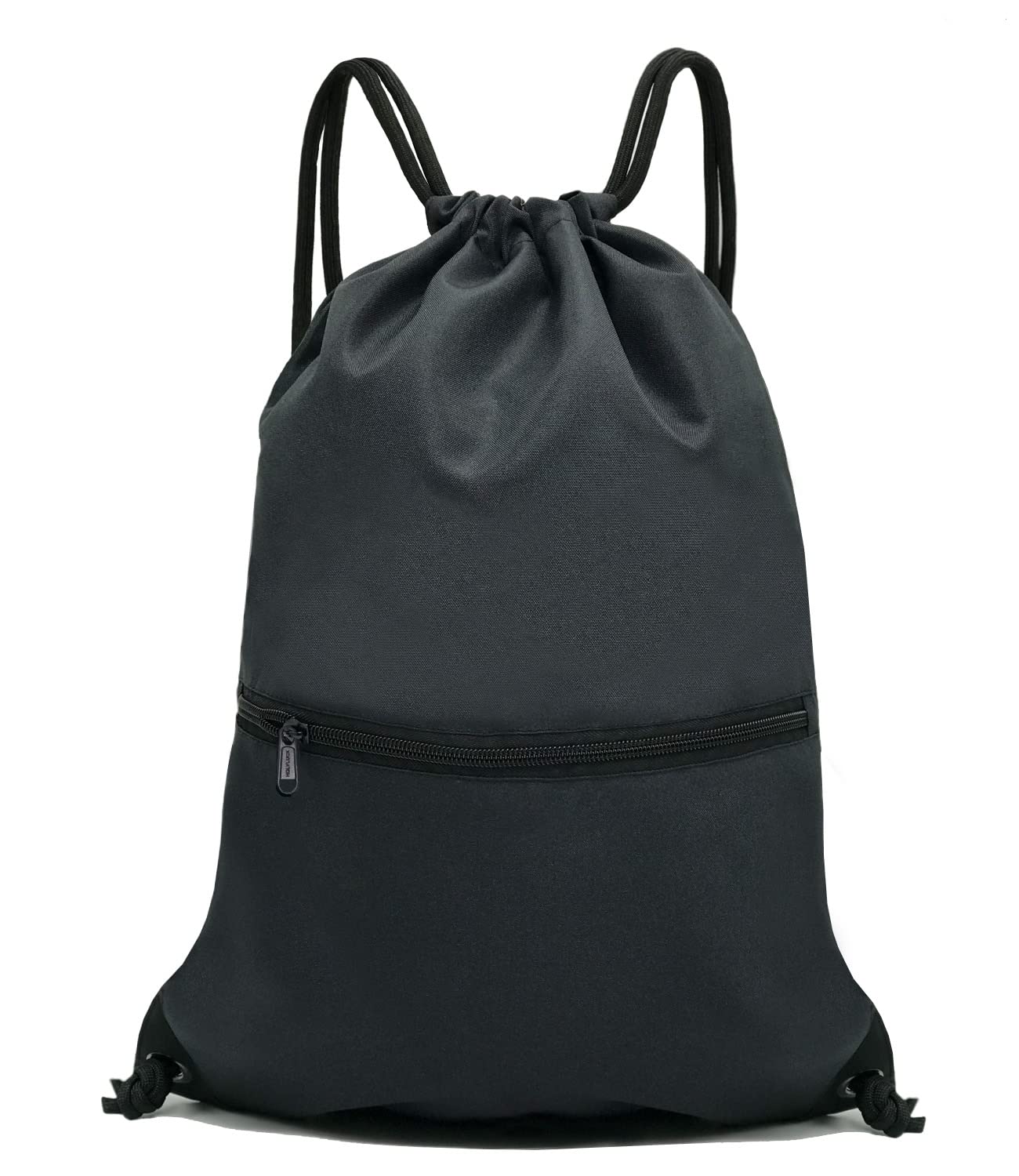 Drawstring Backpack Bag Sport Gym Sackpack - black