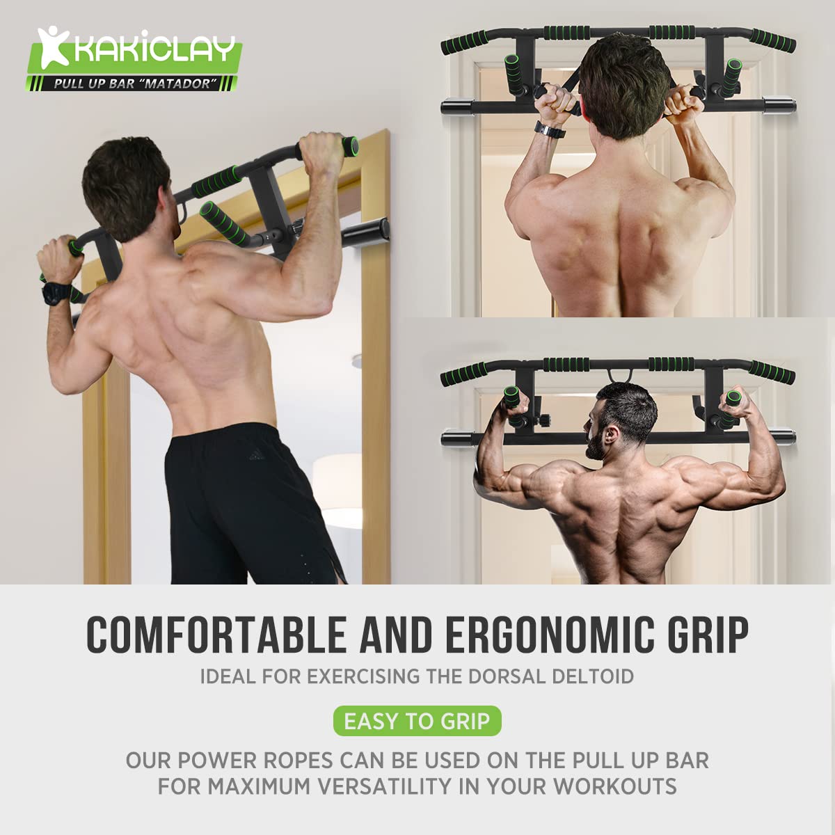 Upgrade Multi-Grip Pull Up Bar with Smart Larger Hooks Technology