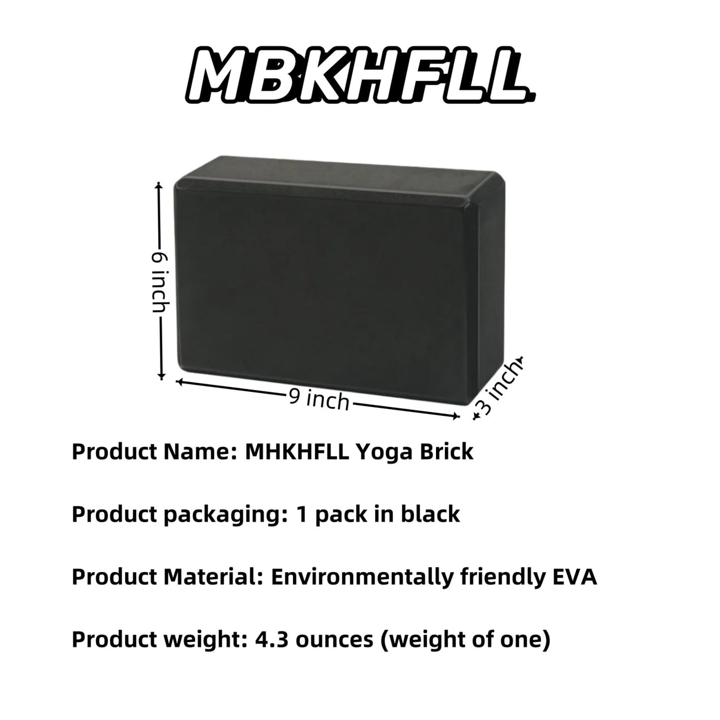 Yoga Block - Supportive Latex-Free Eva Foam - Soft Non-Slip Surface