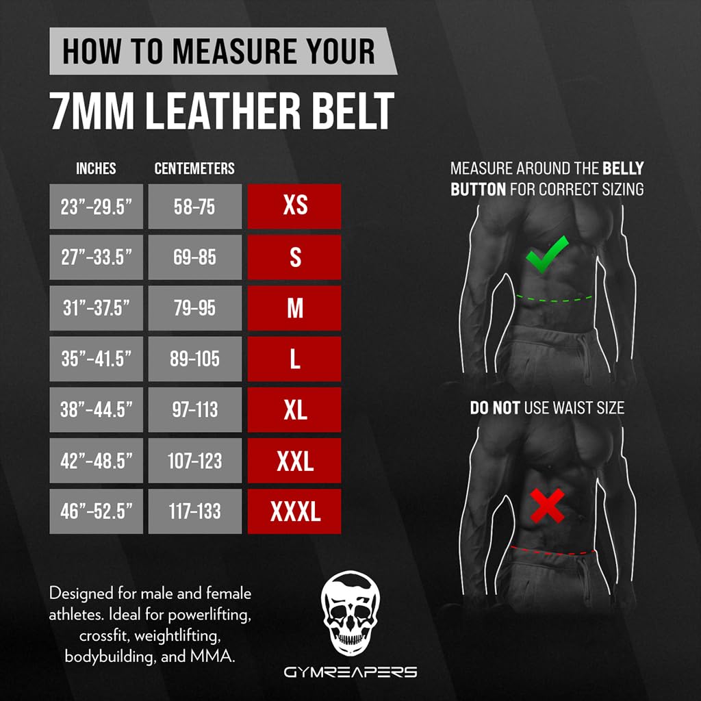 Gymreapers Leather Weightlifting Belt for Bodybuilding, Squatting