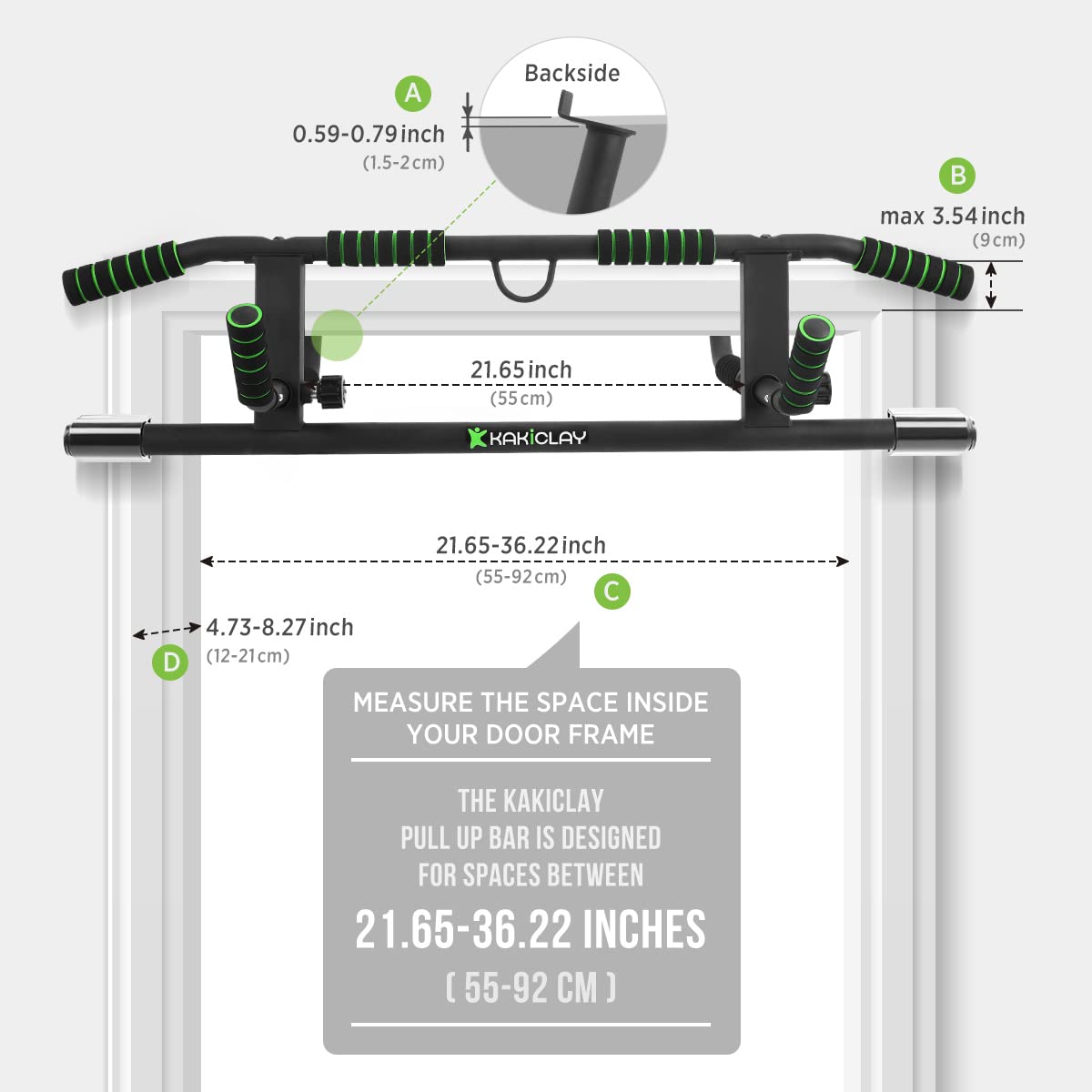 Upgrade Multi-Grip Pull Up Bar with Smart Larger Hooks Technology