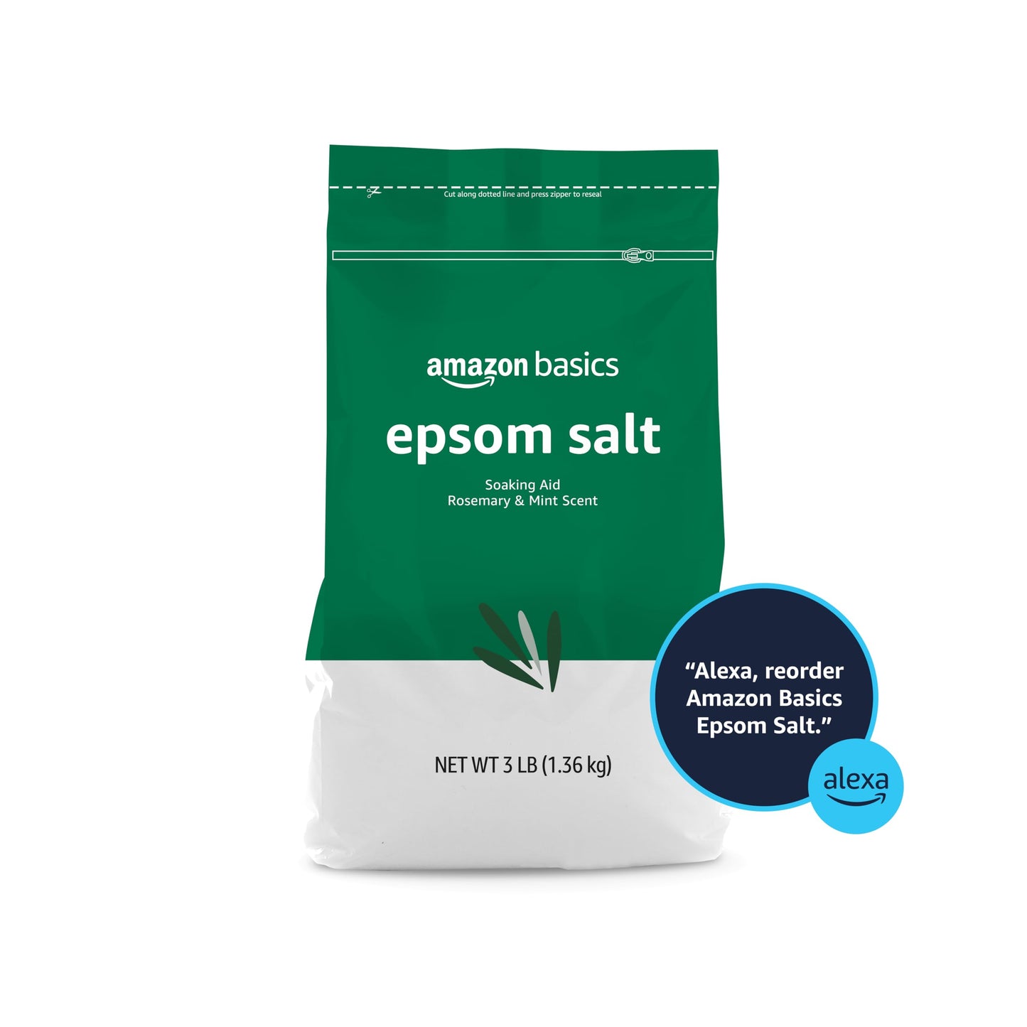 Basics Epsom Salt Soaking Aid, Rosemary & Mint Scent, 3 pound (Pack of 1)