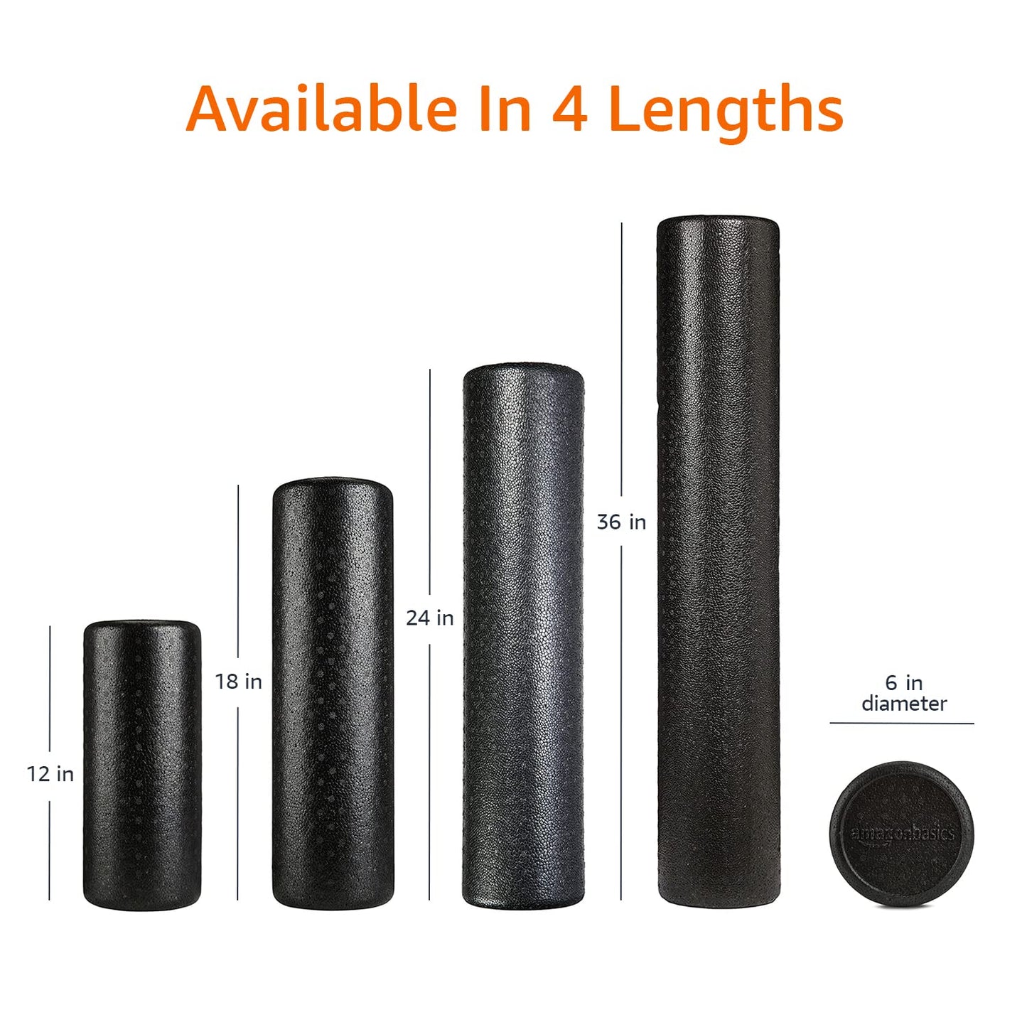 High Density Foam Roller for Exercise and Recovery, 24 Inches, Black