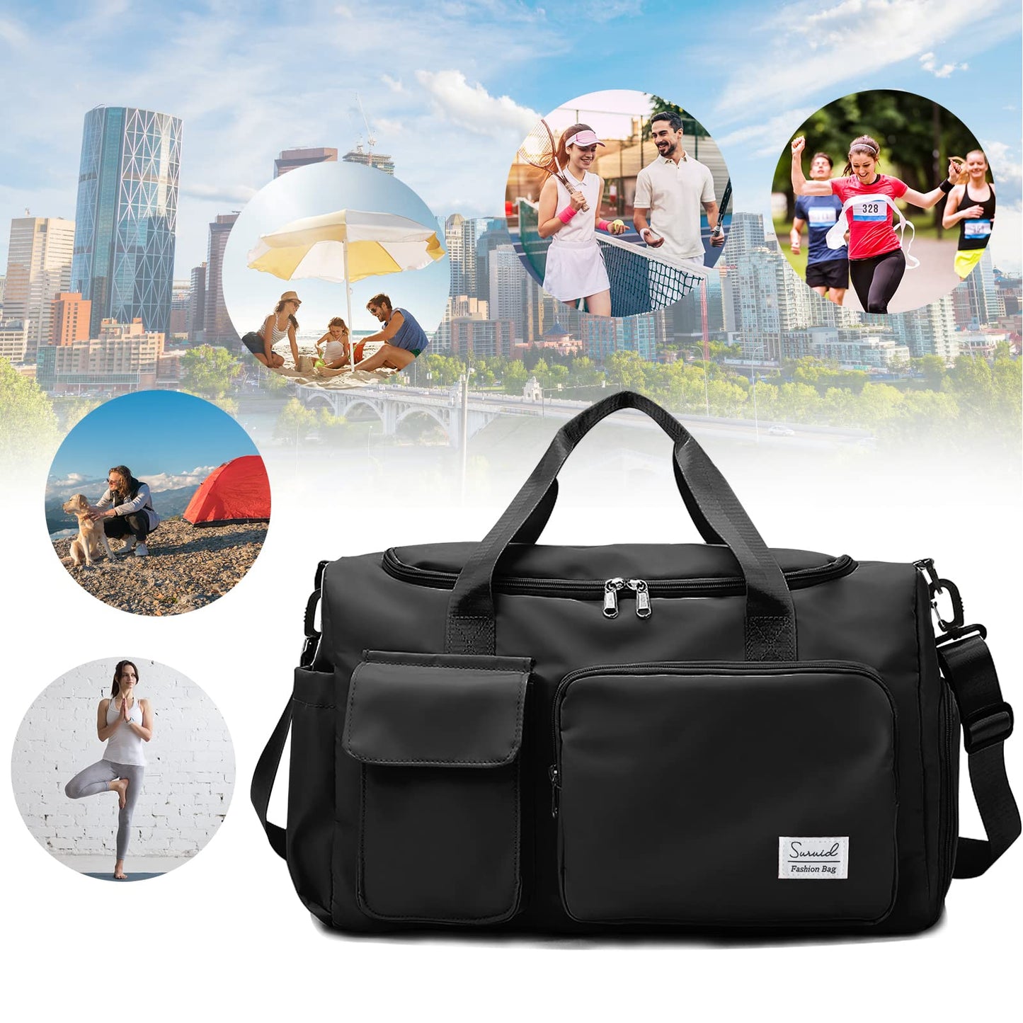 Sports Gym Bag with Shoes Compartment Travel Duffel Bag with Dry Wet Separated