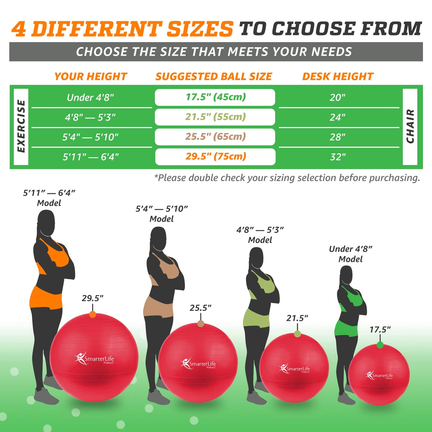 Workout Exercise Ball for Fitness, Yoga, Balance, Stability, or Birthing