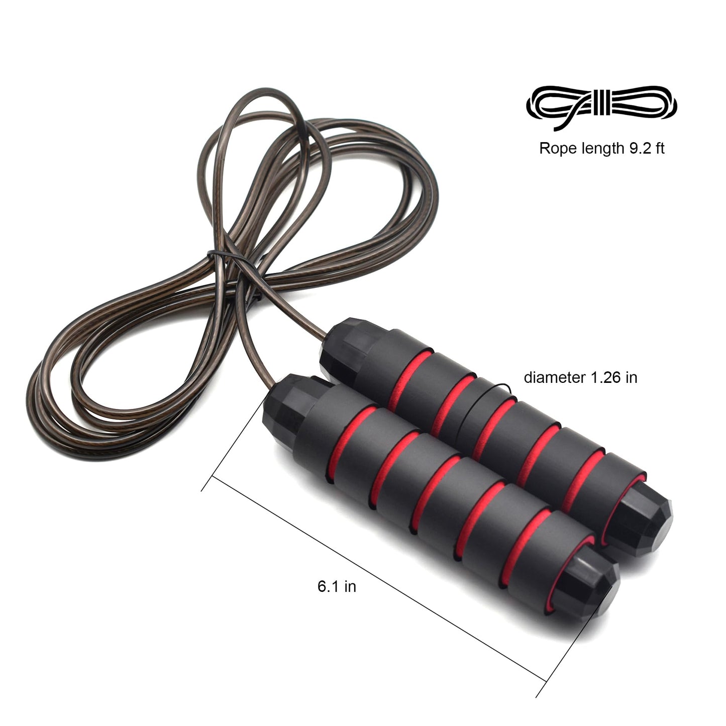 Adjustable Jump Ropes, Skipping Rope Tangle-Free Rapid Speed with Bal