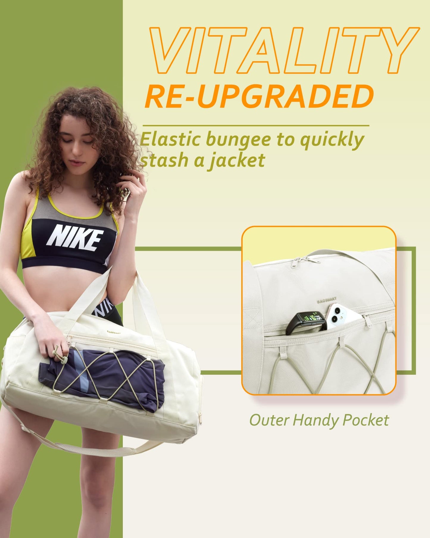 Gym Bag for Women, Weekender Travel Bag With Shoe Compartment