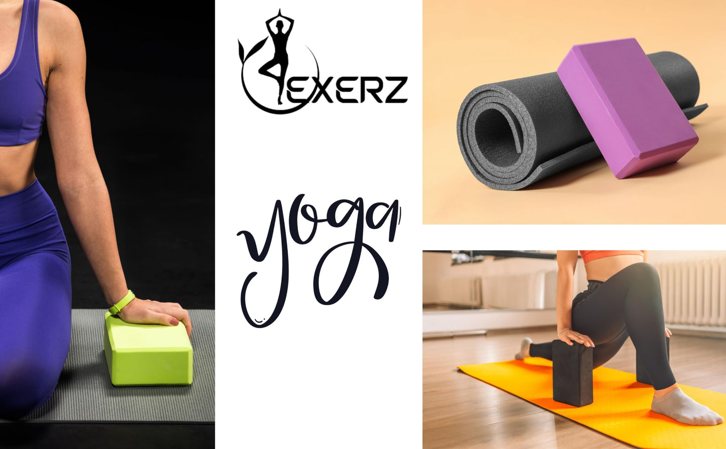 Yoga Blocks 2 pack, Gym Blocks, Exercise Workout Fitness Bricks