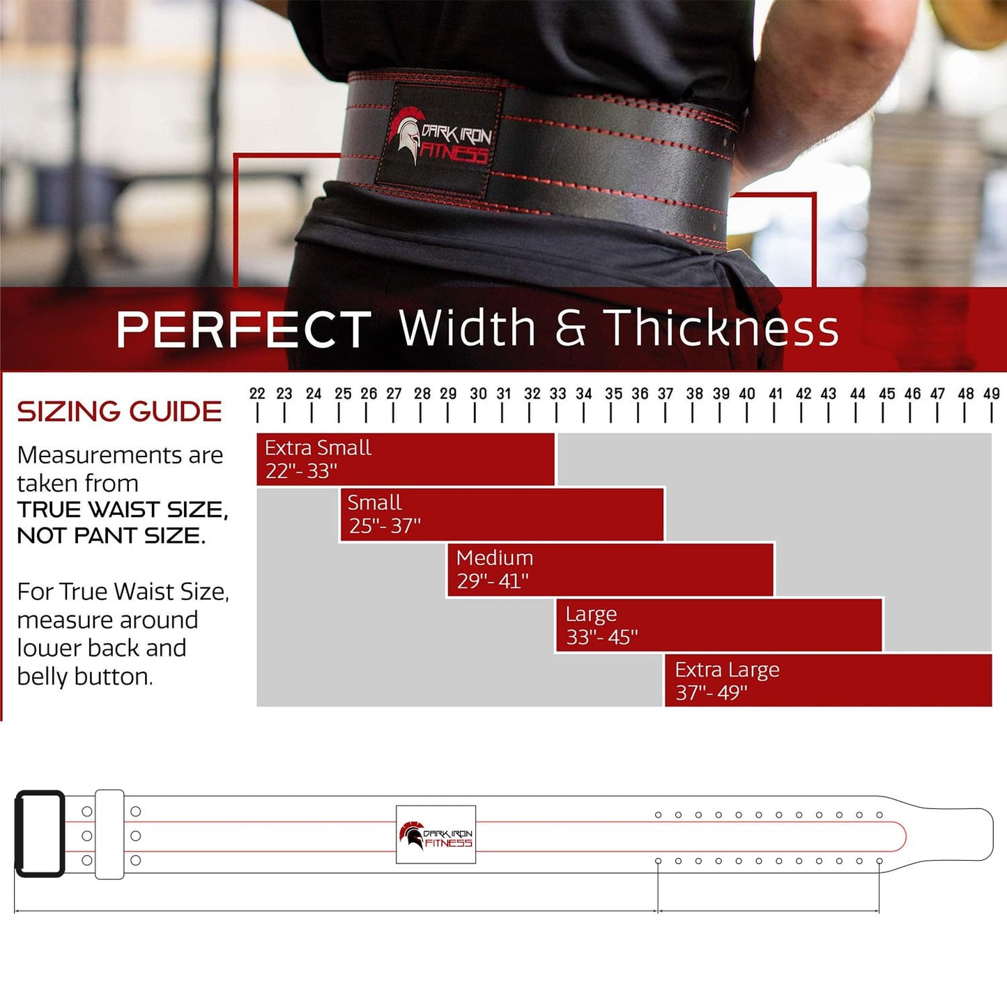 Weight Lifting Belt for Men & Women - 100% Leather Gym Belts