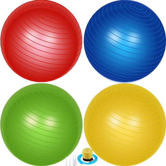 Leyndo 4 Pcs Yoga Ball Bulk Exercise Ball Pilates Ball Anti Burst