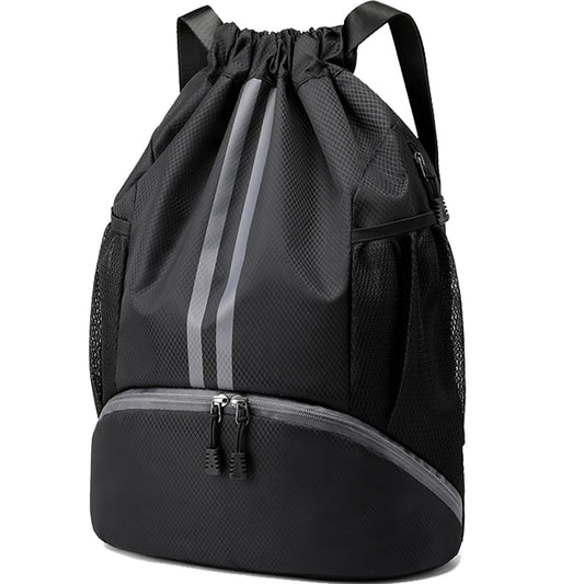 Hoedia Sports Drawstring Backpack - String Swim Gym Bag with Shoes