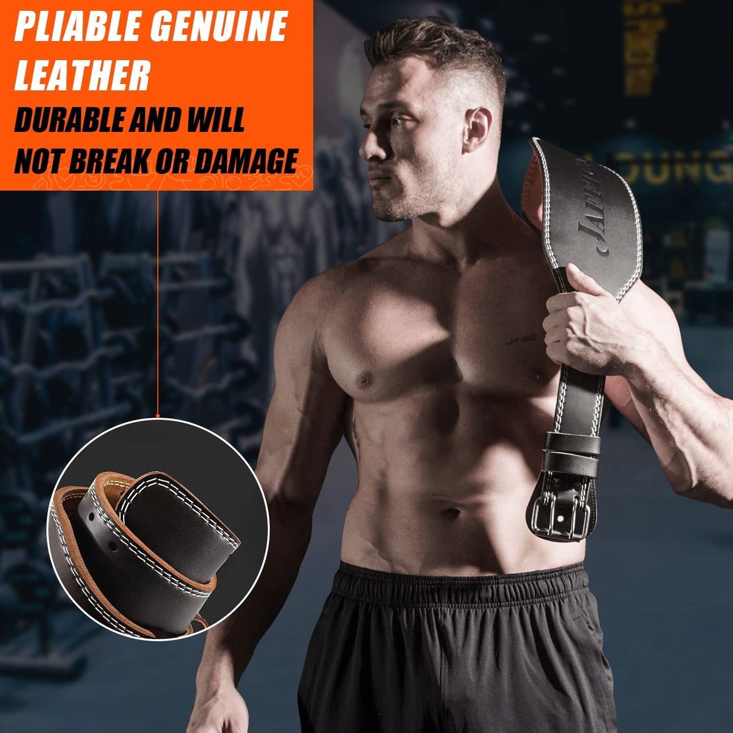 Genuine Leather Weight Lifting Belt for Men Gym Weight Belt Lumbar