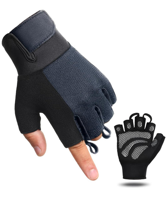 Fingerless Workout Gloves for Men and Women, Lightweight Breathable Fitness Gloves