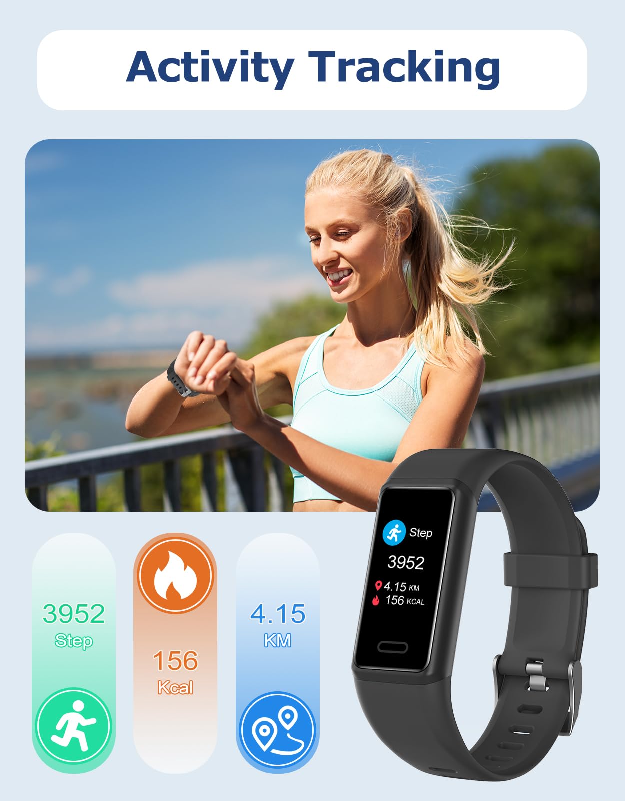 Fitness Tracker Fitness Watches for Men Women with 24/7 Heart Rate