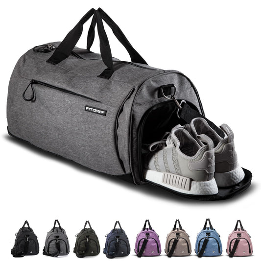 Gym Bag for Men & Women with Shoe & Wet Compartment - Duffle Bag for Travel