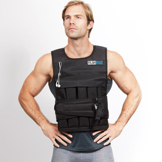 12lb-140lb Weighted Vest (Without Shoulder Pads, 40lb), Black