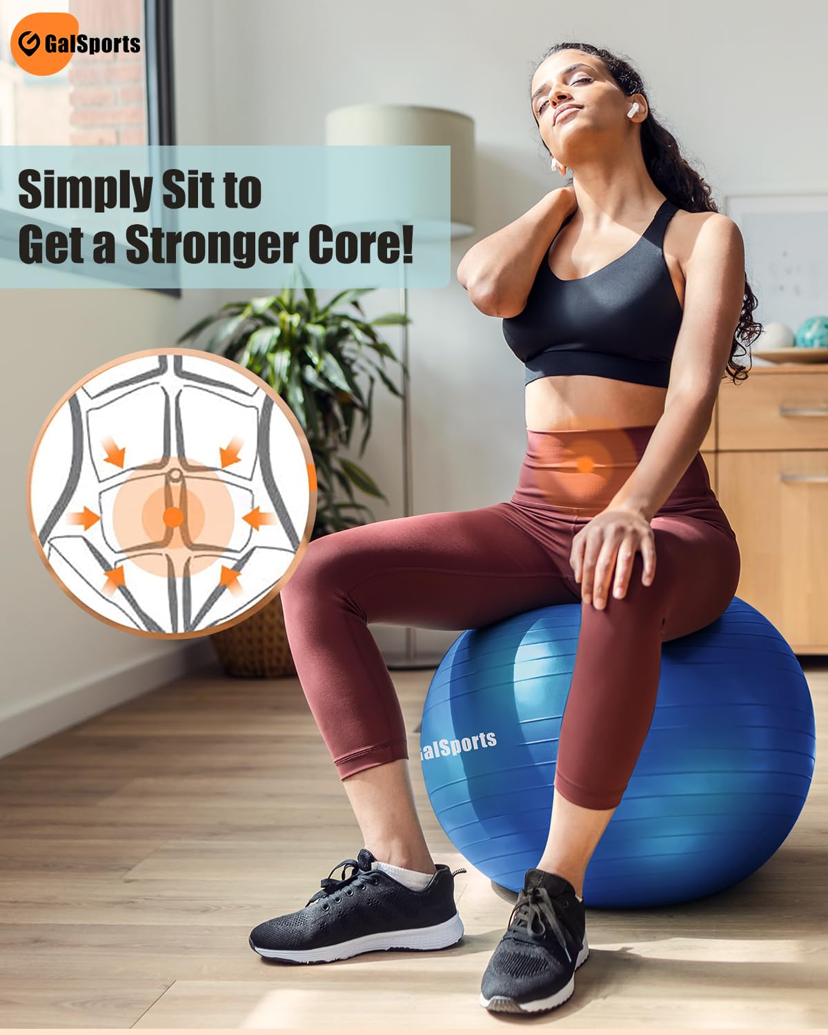 Yoga Ball Exercise Ball for Working Out, Anti-Burst and Swiss Ball for Physical