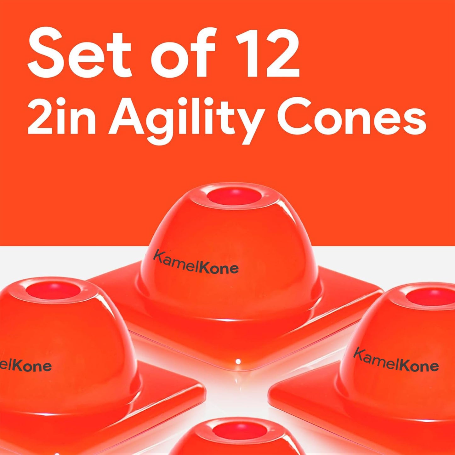 Pack of 12 Heavy Duty 2 Inch Agility Training Cones- Versatile for Soccer