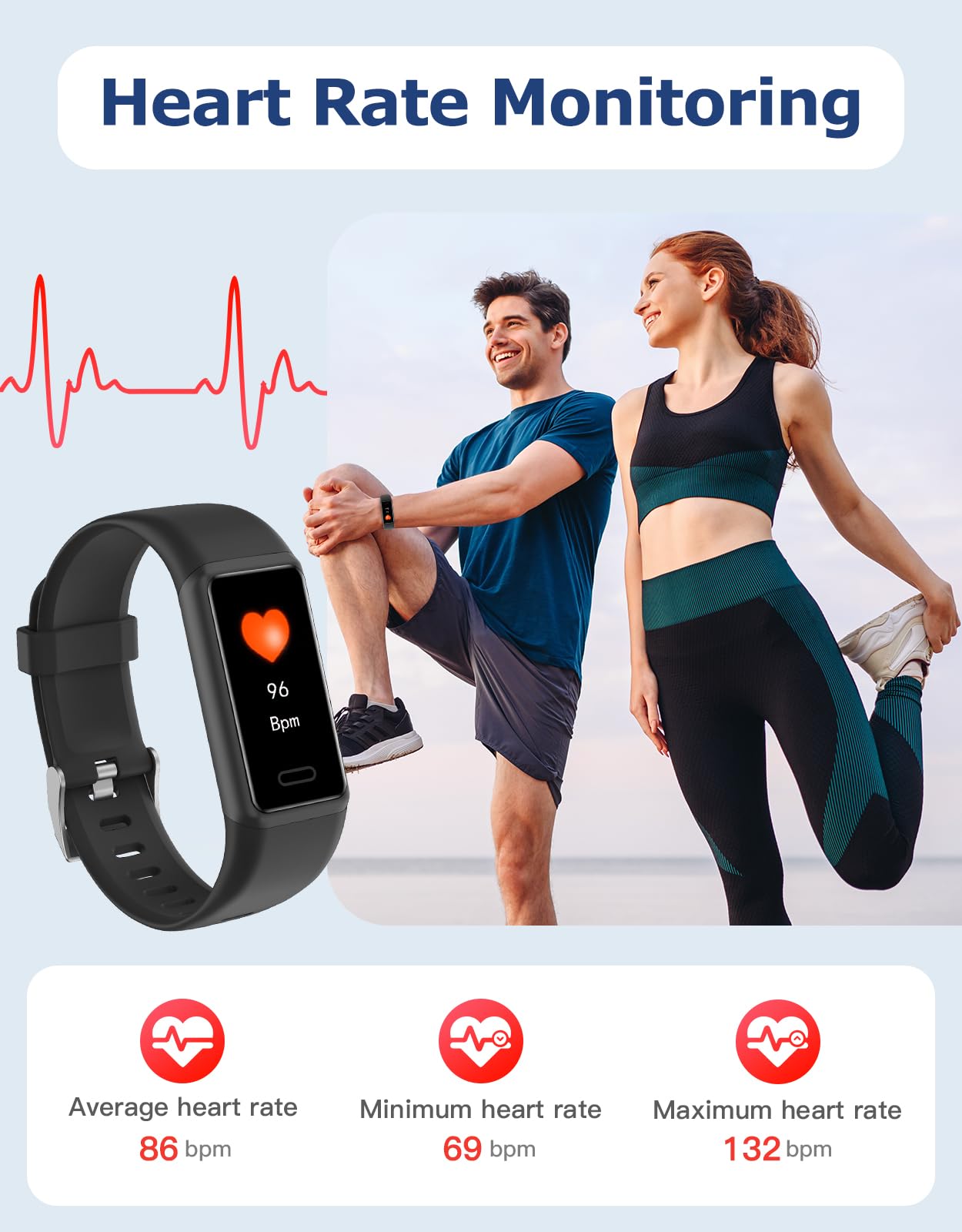 Fitness Tracker Fitness Watches for Men Women with 24/7 Heart Rate