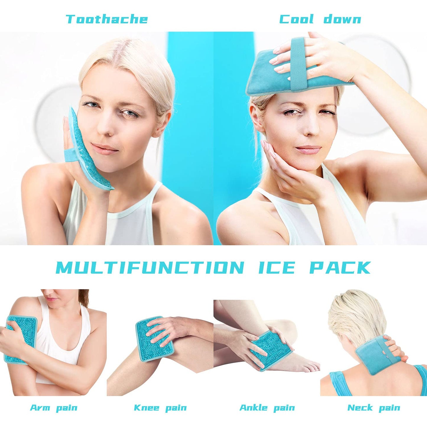 Gel Beads Ice Pack Ice Bag with Strap-1 Pack Reusable Hot & Cold Pack Compress