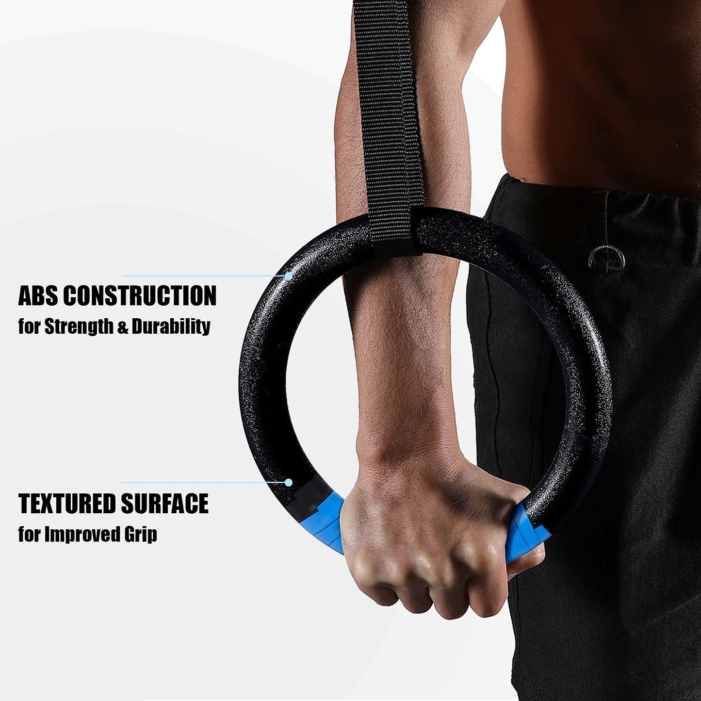 Gymnastic Rings, Exercise Olympic Rings with Adjustable Straps, Steel Buckles