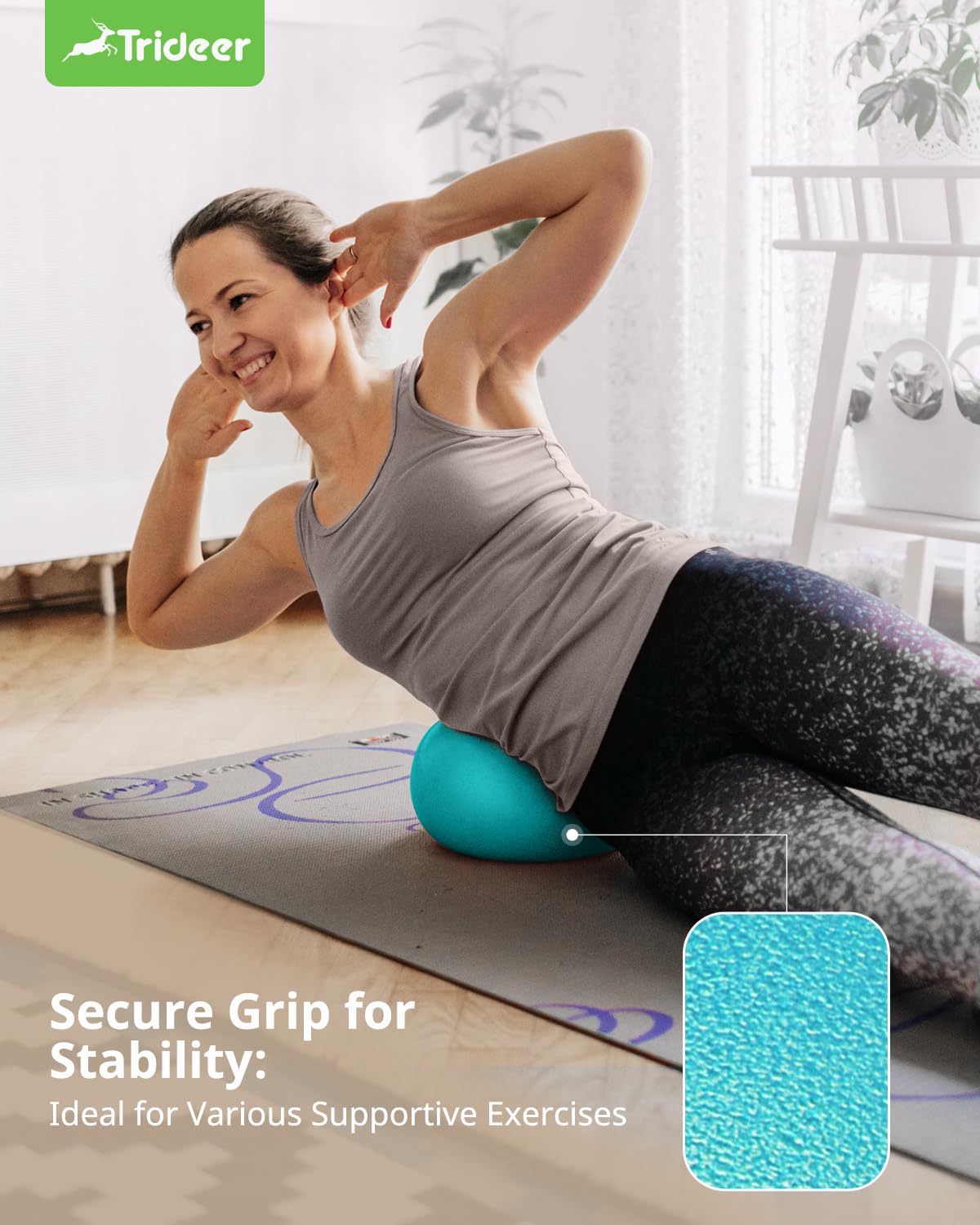 Pilates Ball 9 Inch Core Ball, Small Exercise Ball with Exercise Guide Barre Ball