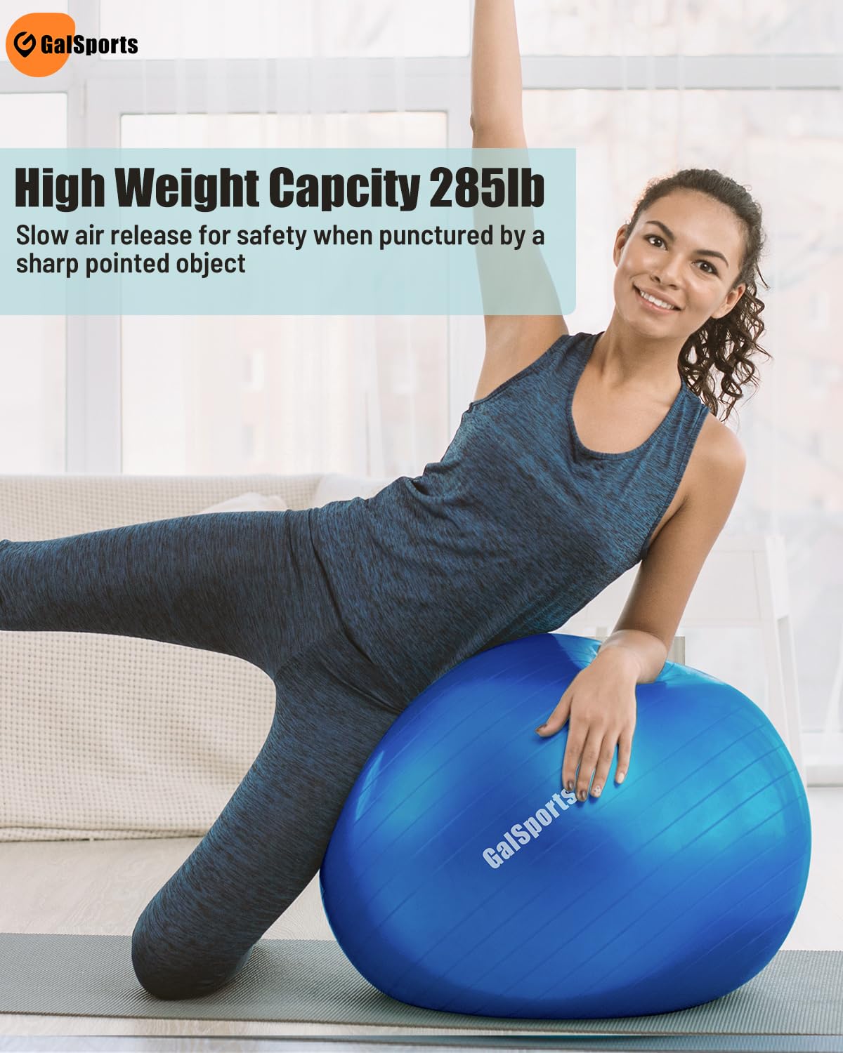 Yoga Ball Exercise Ball for Working Out, Anti-Burst and Swiss Ball for Physical