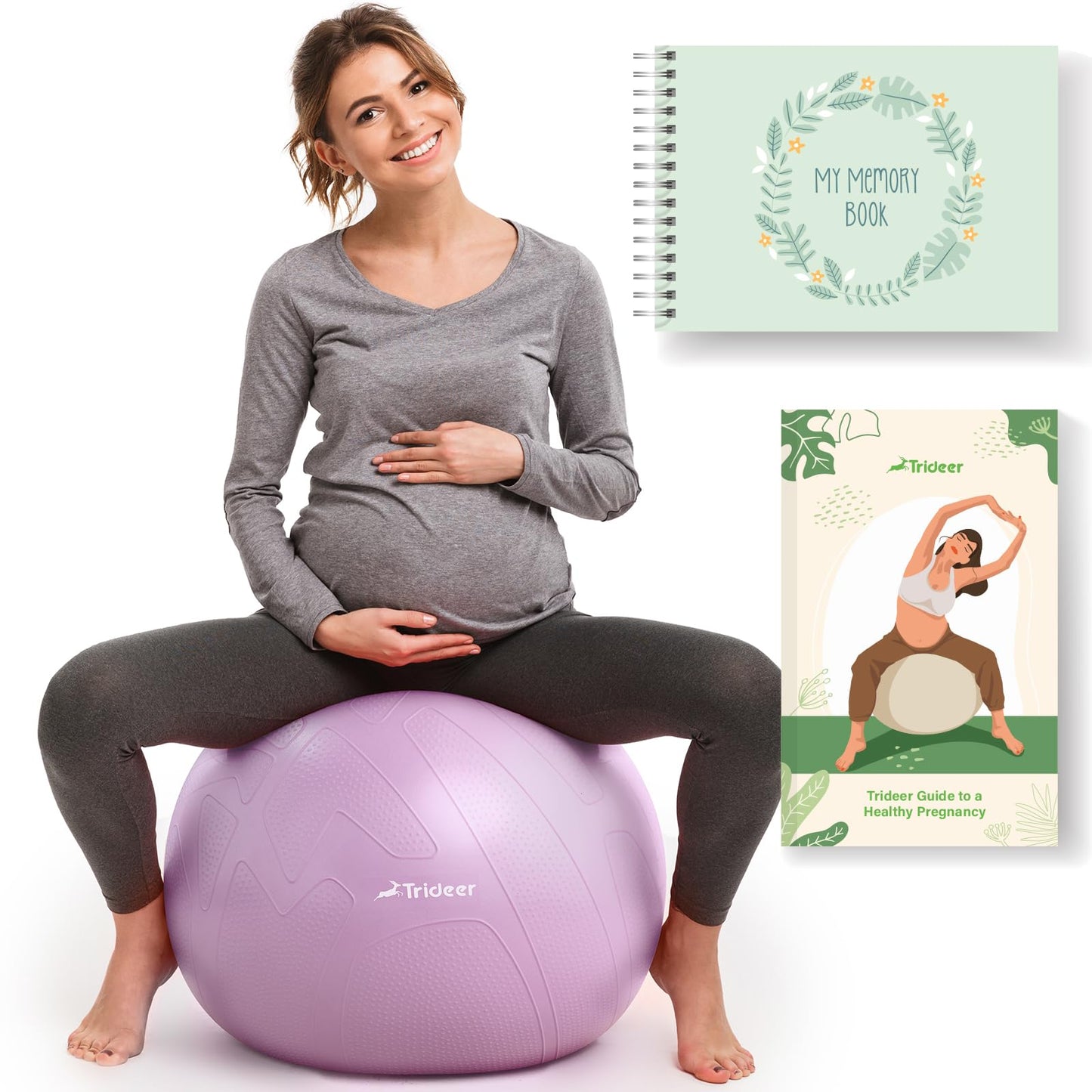 Pregnancy Ball Birthing Ball, 1.7mm Extra Thick Yoga Ball for Maternity, Labor Birth