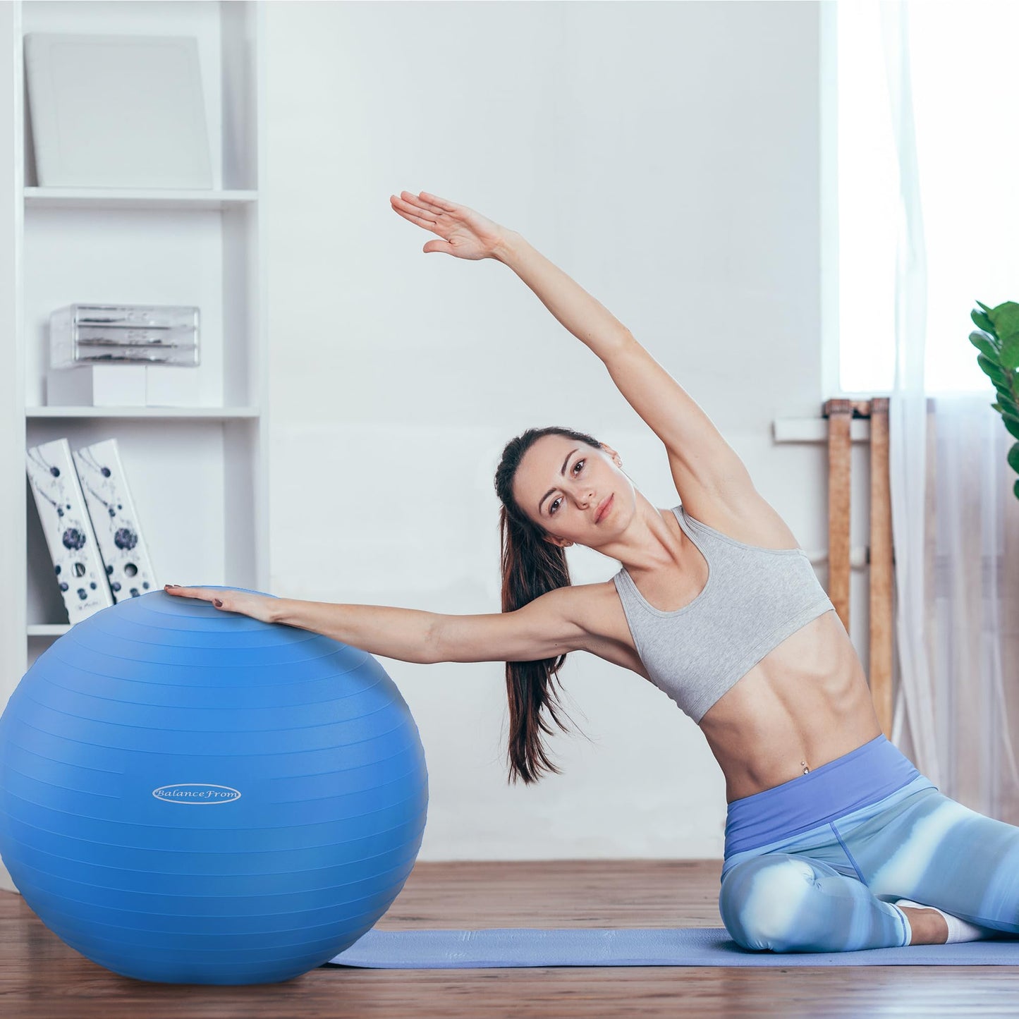 Anti-Burst and Slip Resistant Exercise Ball Yoga Ball Fitness Ball Birthing Ball