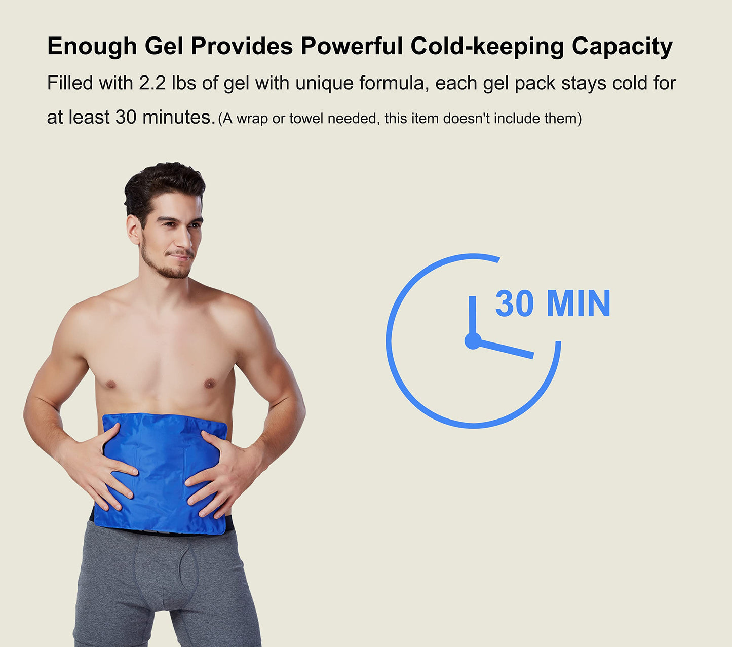 Koo-Care Large Flexible Gel Ice Pack for Injuries Reusable Hot Cold Compress