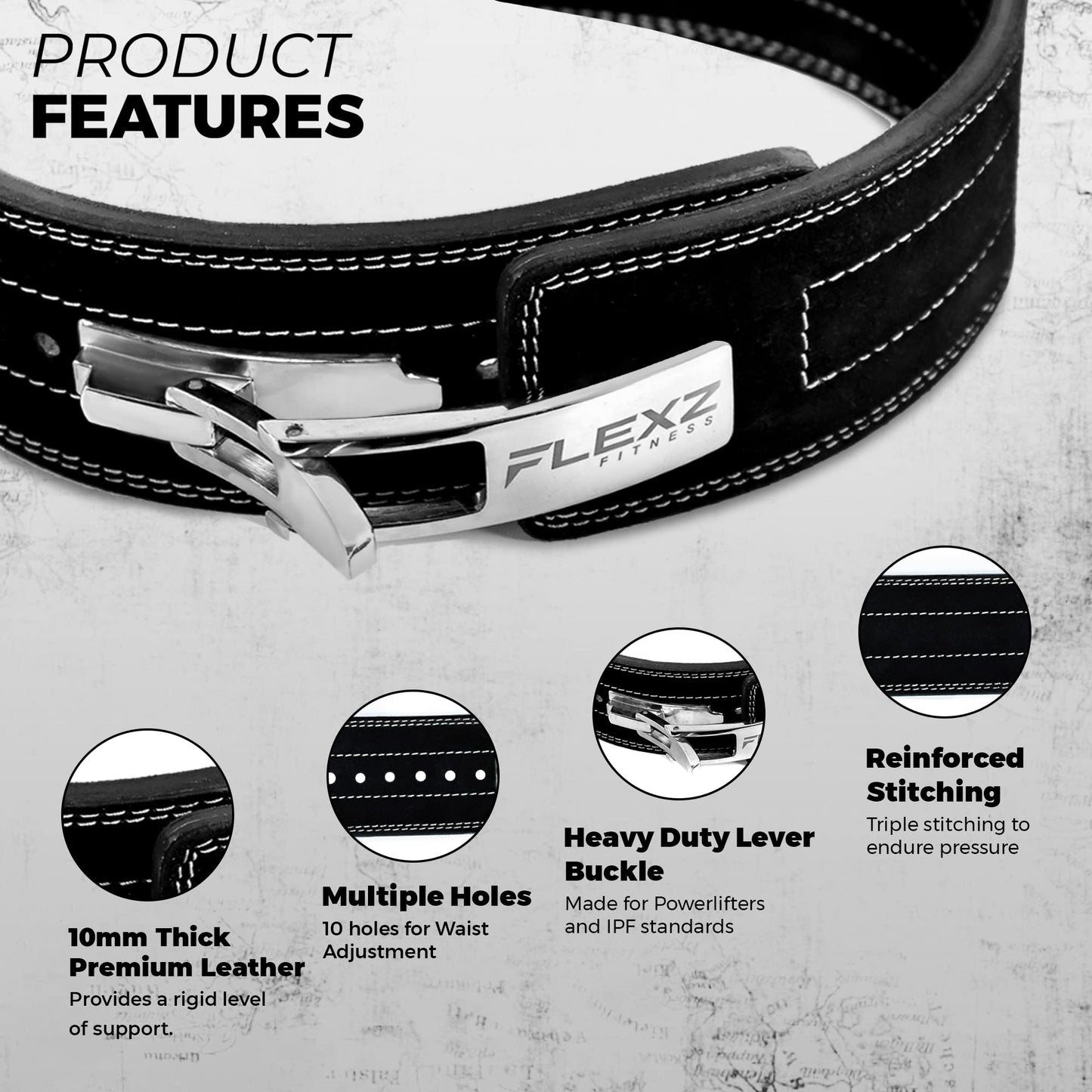 Lever Weight Lifting Belt Leather - 10MM 13MM Powerlifting Gym Belts for Men