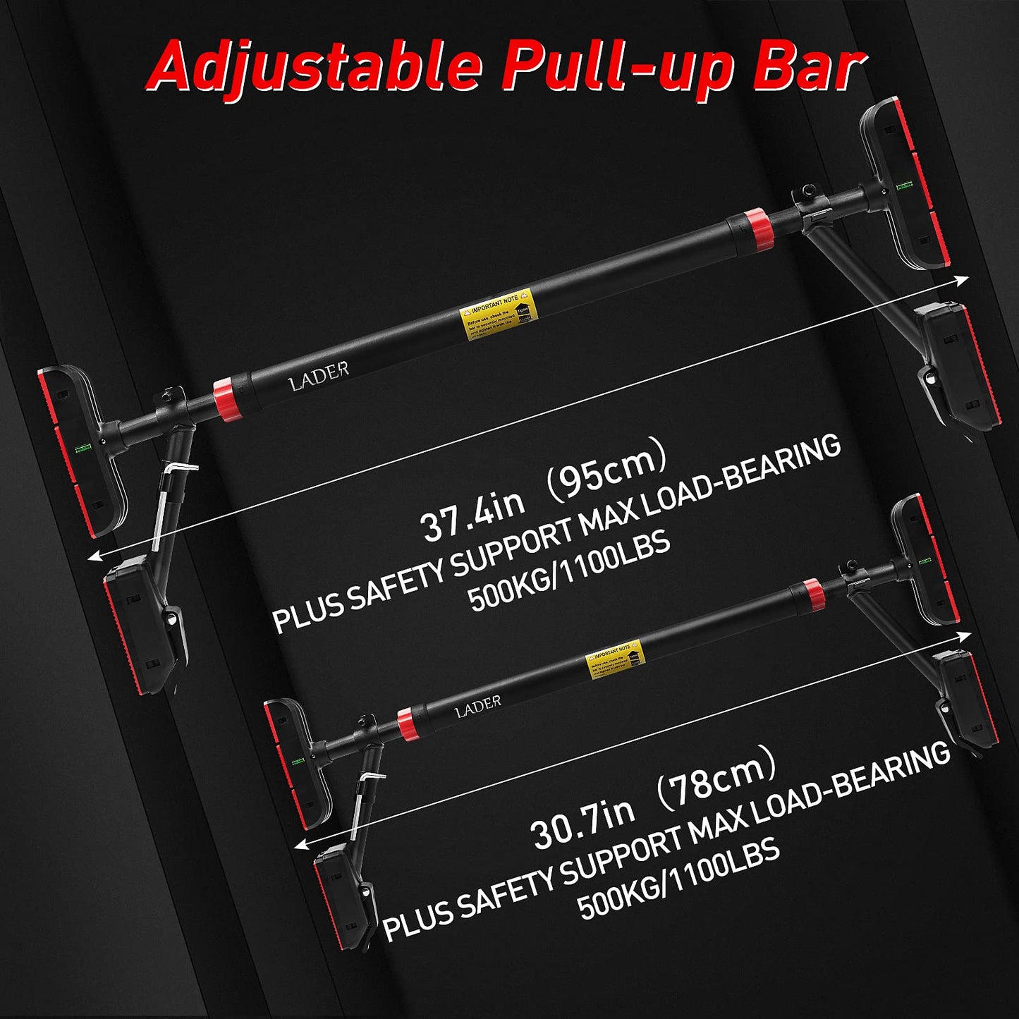 Pull Up Bar for Doorway, Strength Training Pull-Up Bars with No Screw, Chin Up Bar