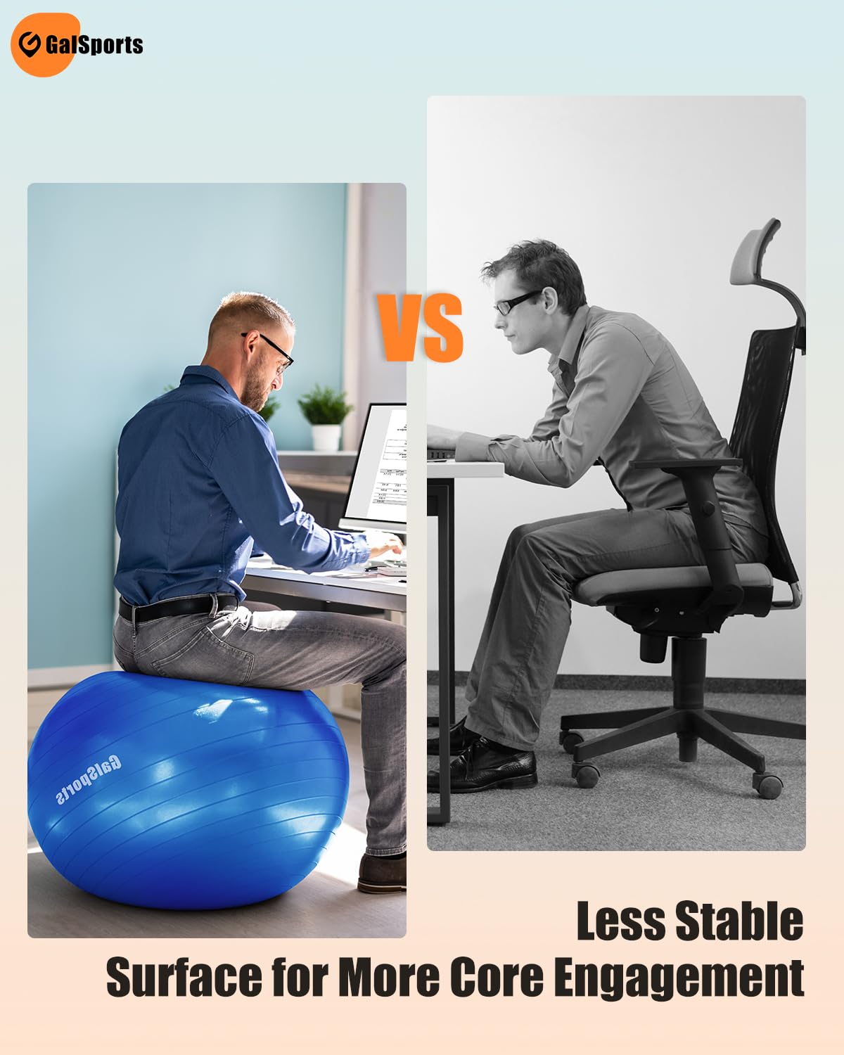 Yoga Ball Exercise Ball for Working Out, Anti-Burst and Swiss Ball for Physical