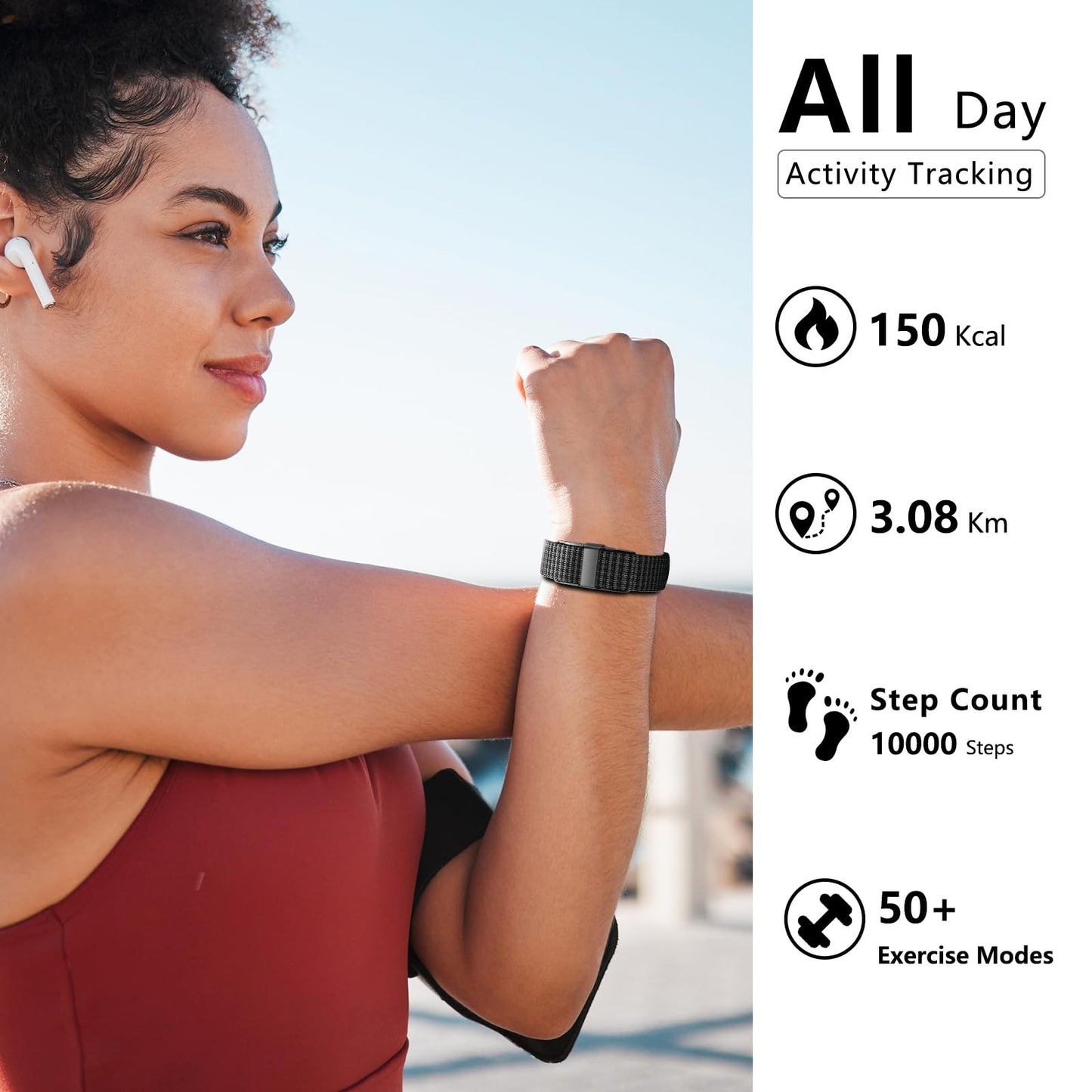 Smart Health Wristband, Wearable Activity & Fitness Tracker for Multi-Sport Mode