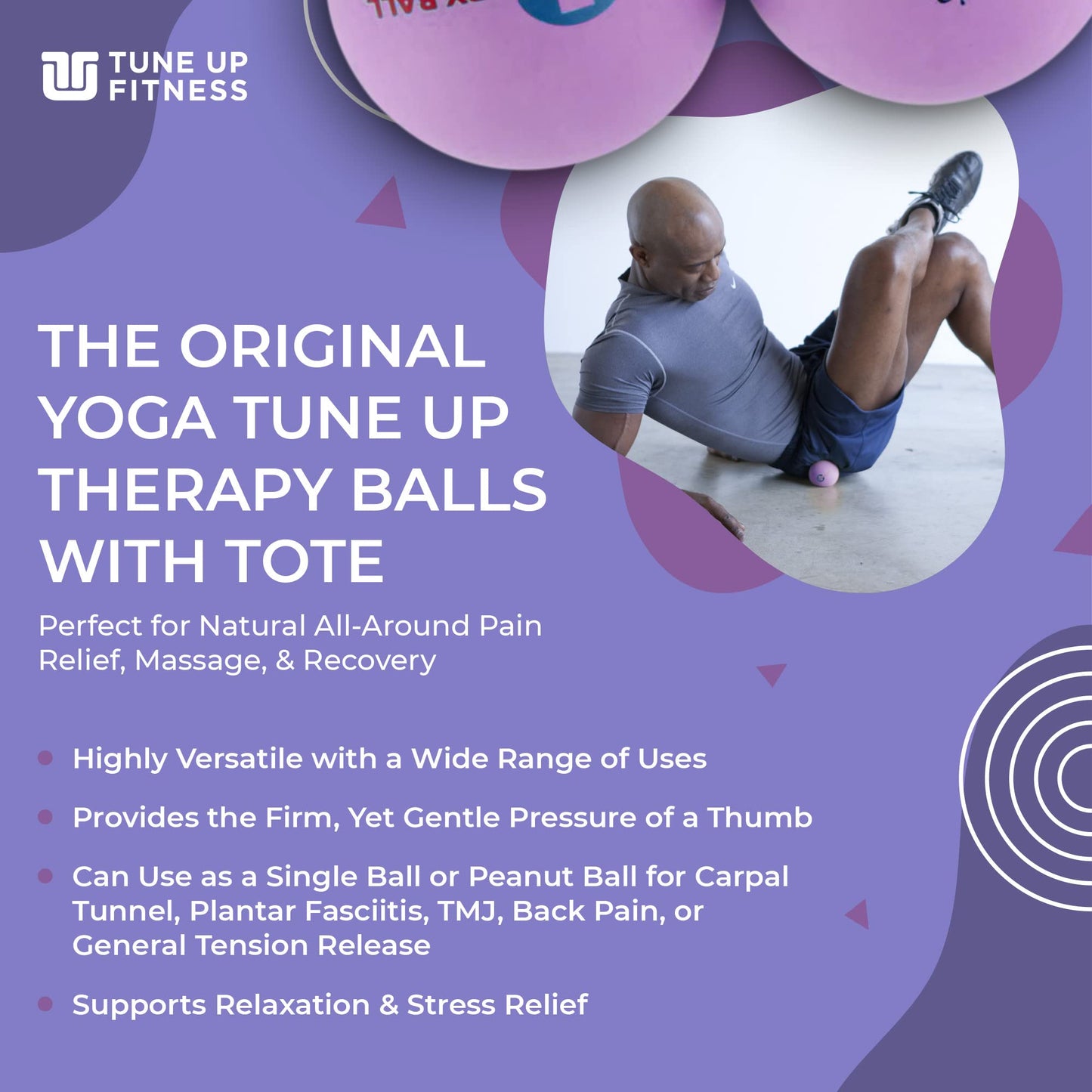 Therapy Balls in Tote by Tune Up Fitness - Massage Balls for Trigger Point